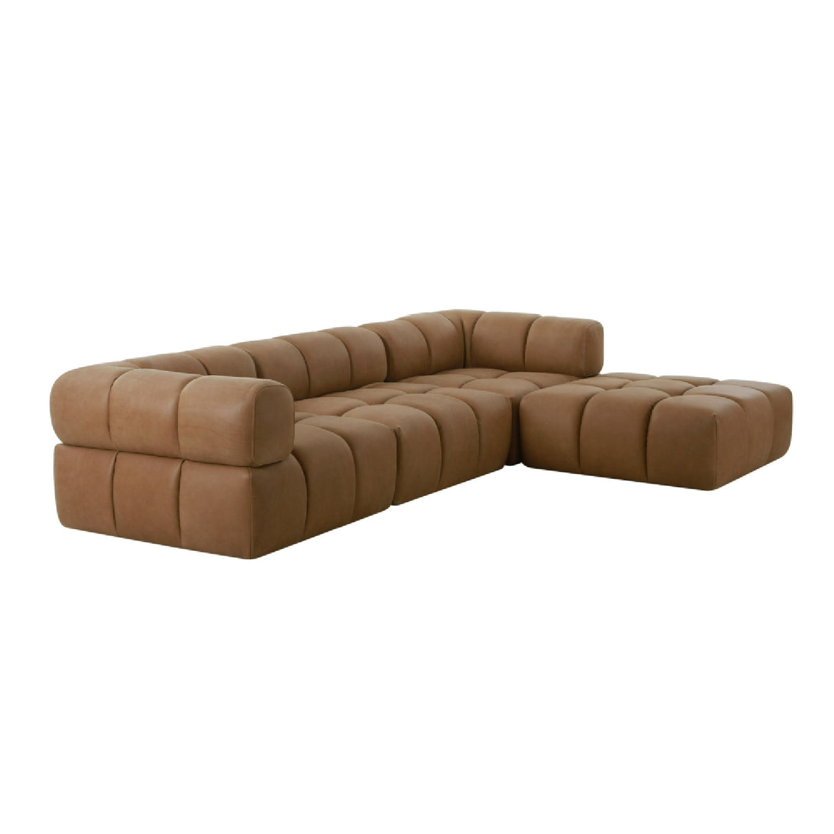 Brown Leather Armless Seat – Everest – alternate view 6
