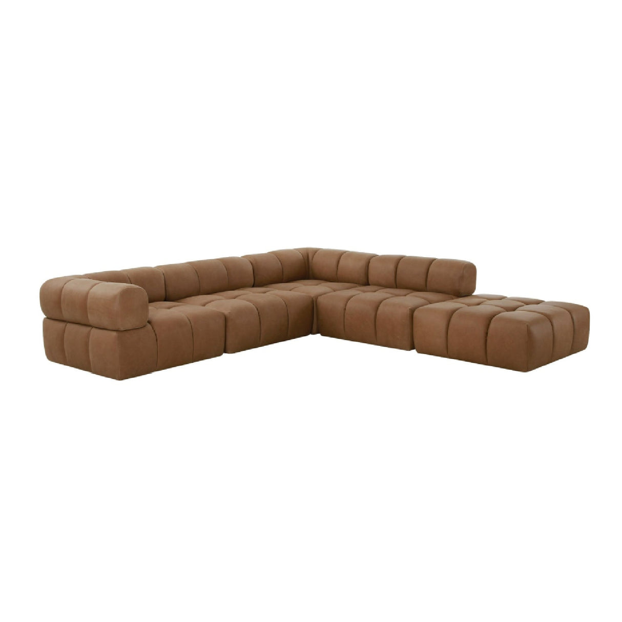 Brown Leather Armless Seat – Everest – alternate view 7