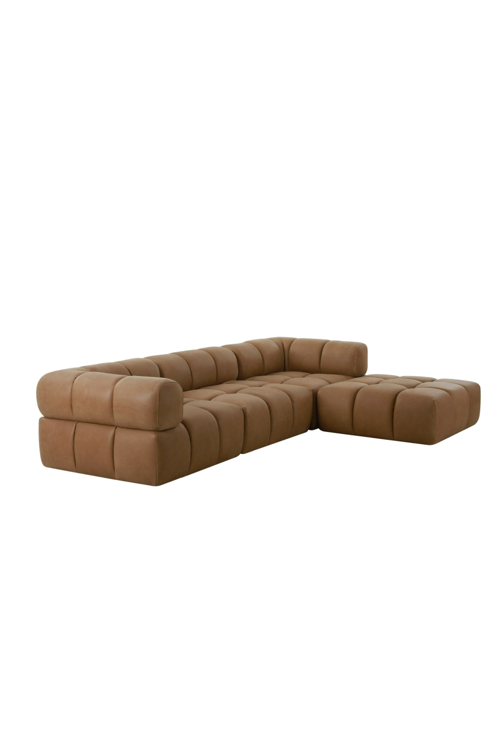 Brown Leather Modular Corner Sofa | OROA Modern Everest | Oroa.com
