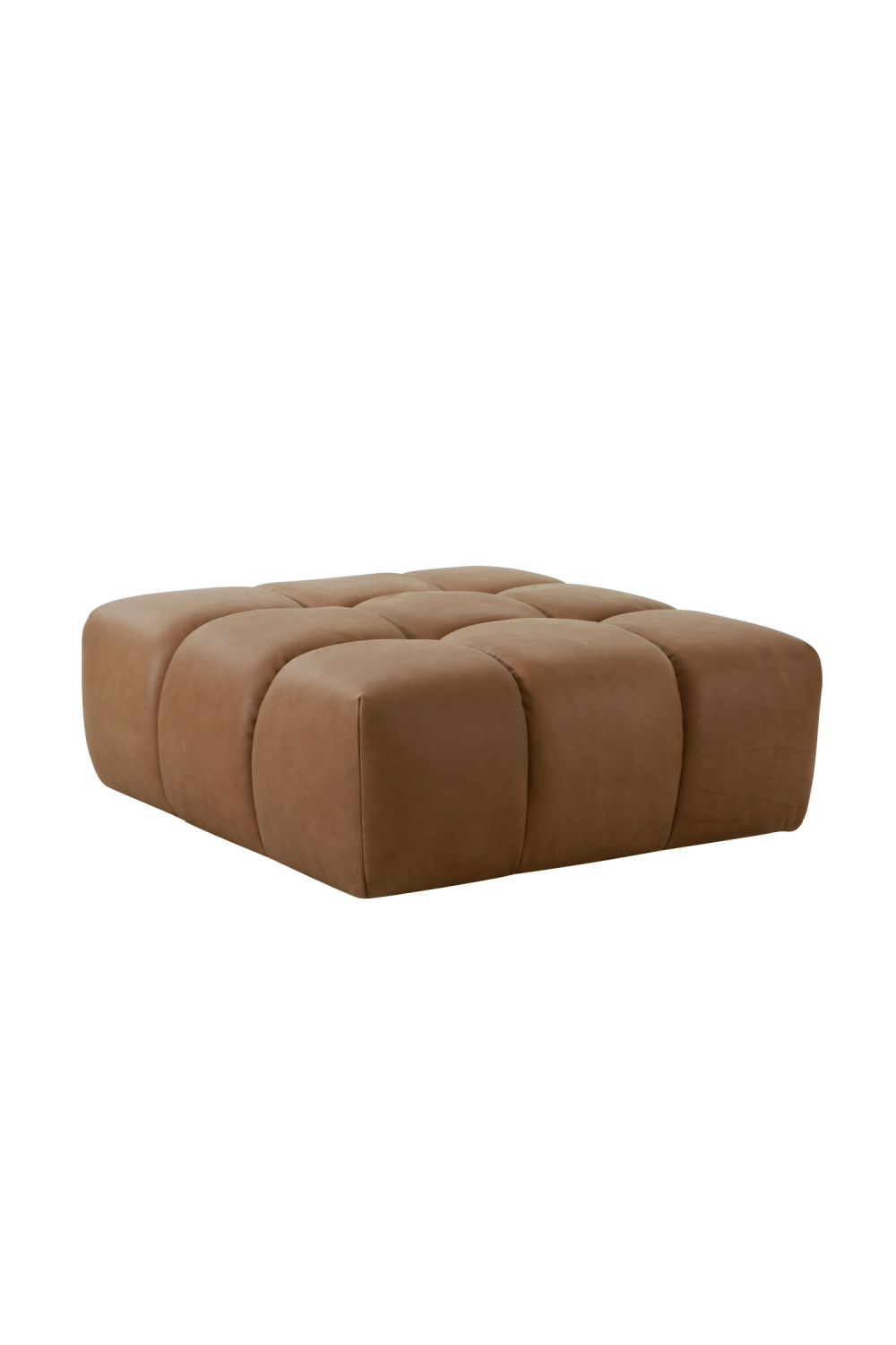 Brown Leather Square Ottoman | OROA Modern Everest | Oroa.com