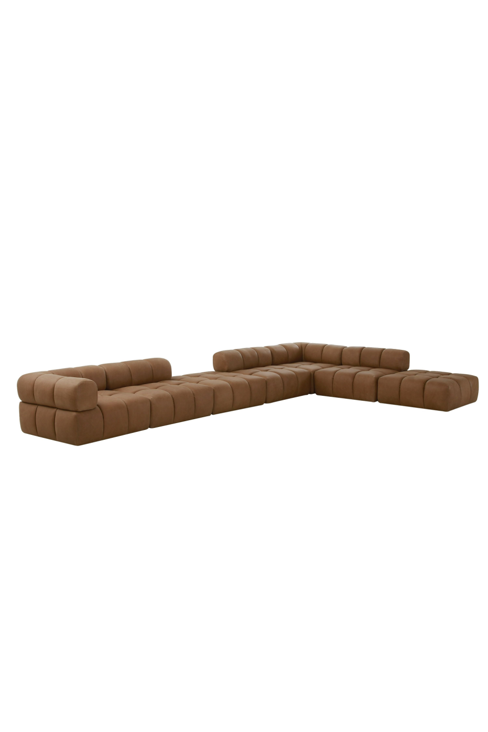 Brown Leather Square Ottoman | OROA Modern Everest | Oroa.com