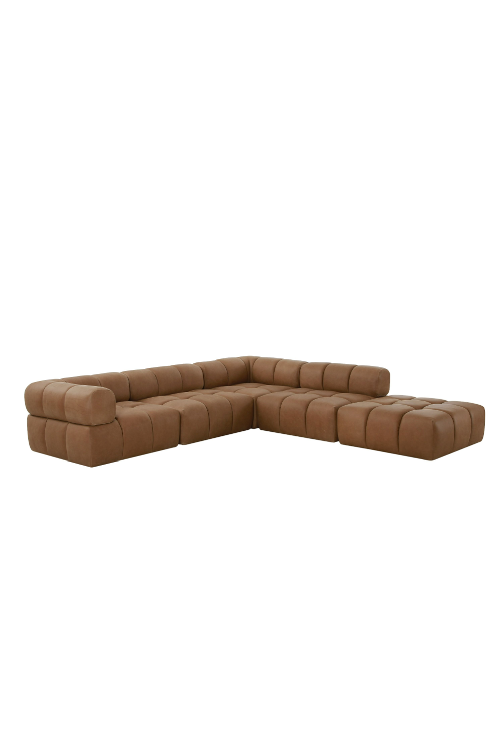 Brown Leather Square Ottoman | OROA Modern Everest | Oroa.com