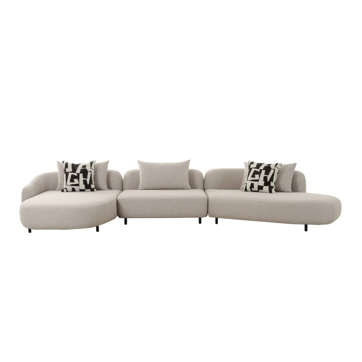 Beige Free-form Sectional Sofa – Marge – front view