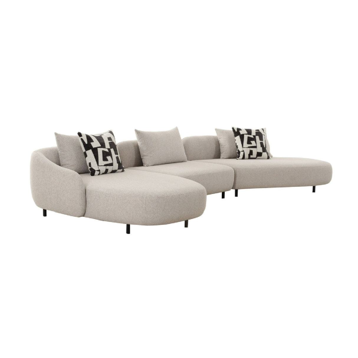 Beige Free-form Sectional Sofa – Marge – side view