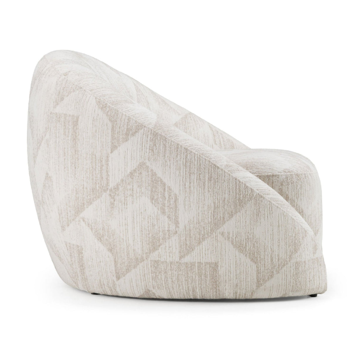 Beige Patterned Fabric Accent Chair – Gentle – rear view