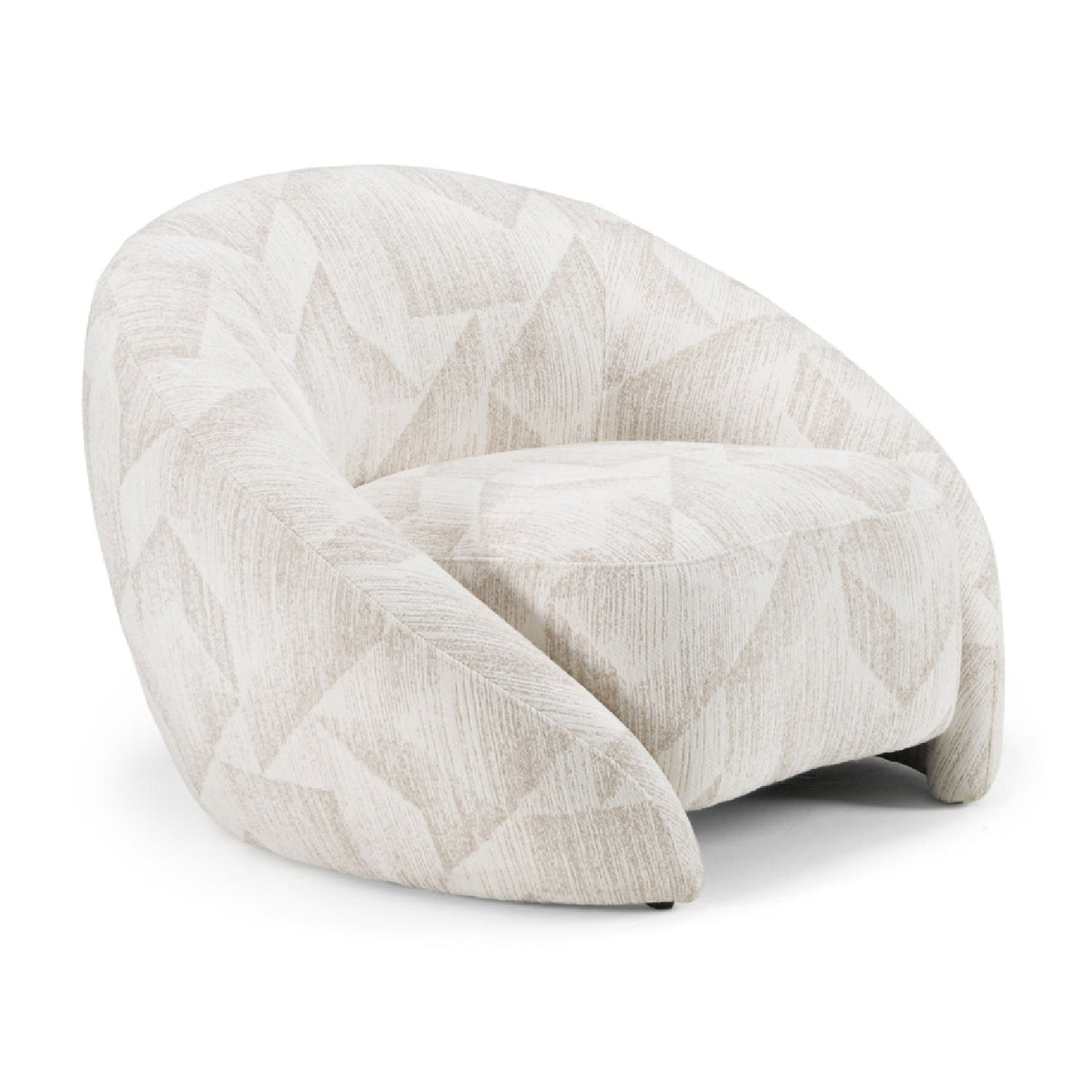 Beige Patterned Fabric Accent Chair – Gentle – front view