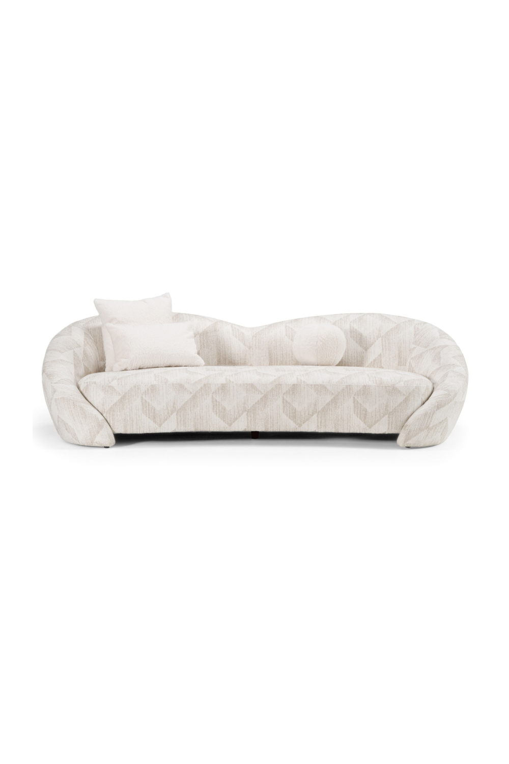 Beige Patterned Fabric Sofa – Gentle – rear view