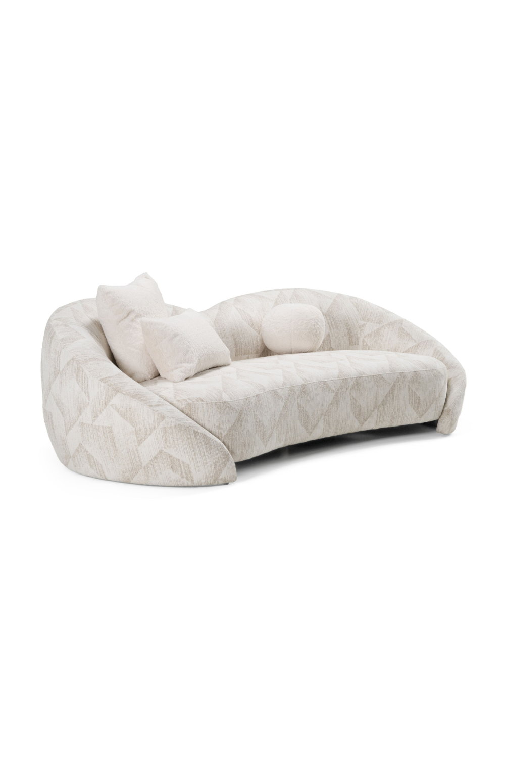 Beige Patterned Fabric Sofa – Gentle – front view