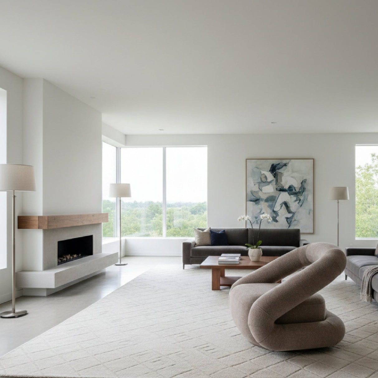 Brown Swivel Accent Chair – Tony – angled view
