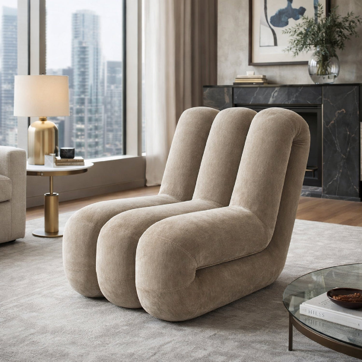 Taupe Fabric Accent Chair | OROA Modern Archie | Oroa.com