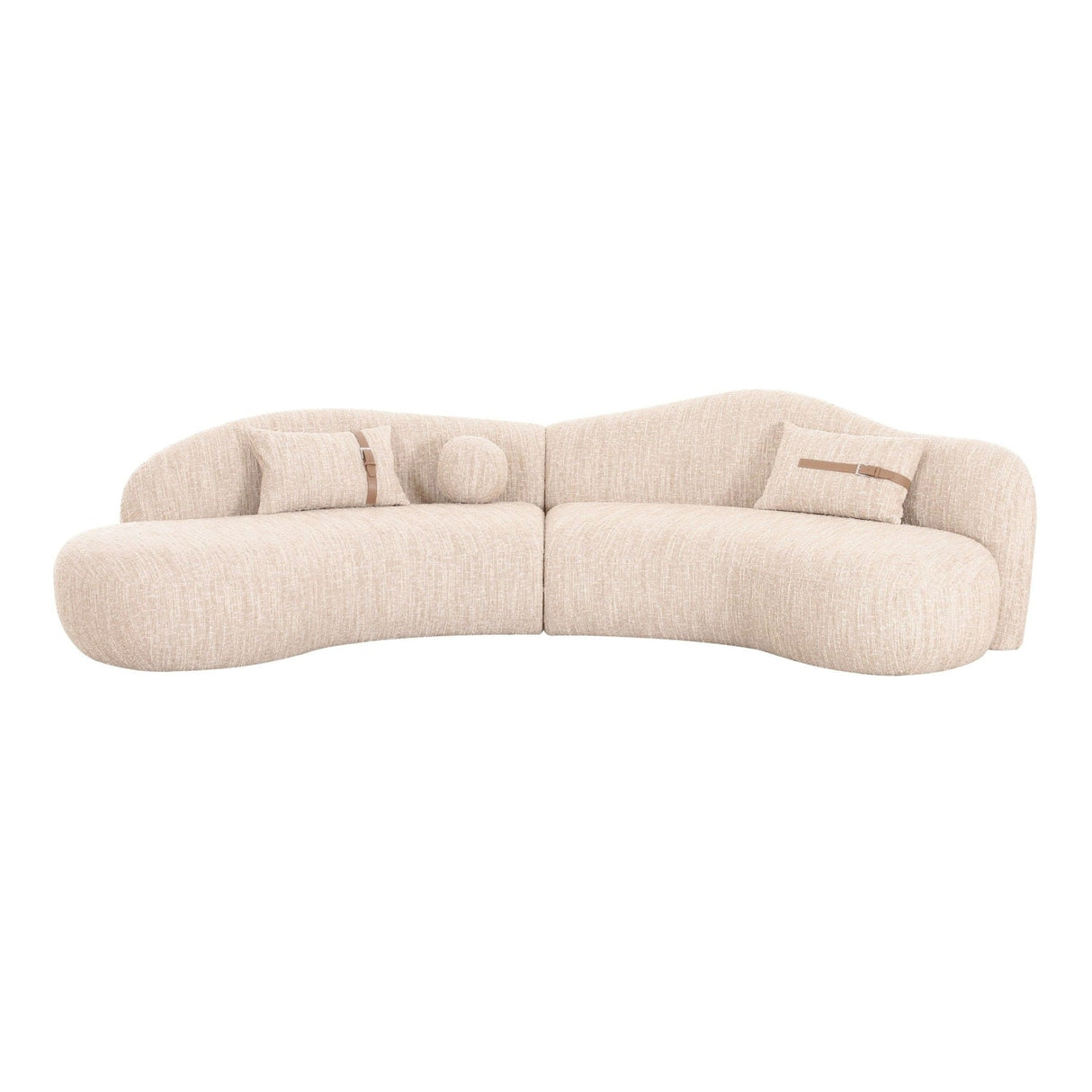 Beige Curved Sectional Sofa | OROA Modern Spiro | Oroa.com