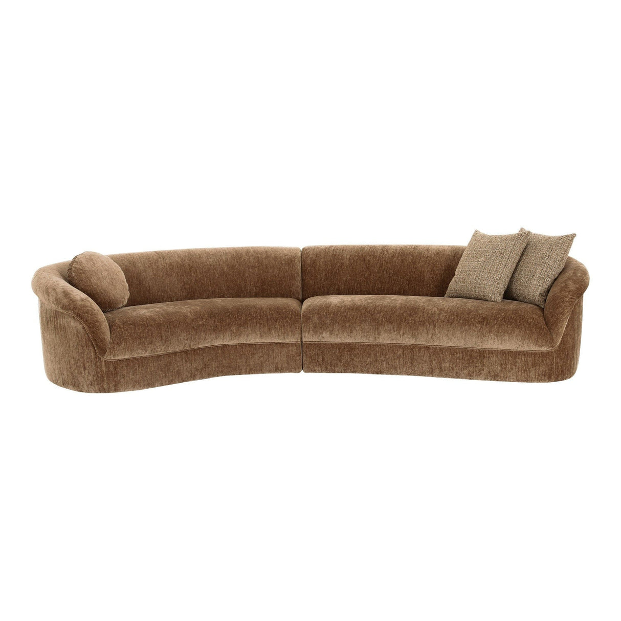 Brown Curved Sectional Sofa | OROA Modern Sheth | Oroa.com