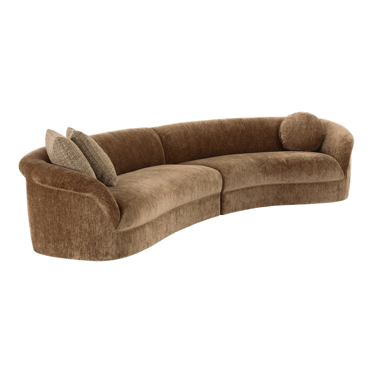Brown Curved Sectional Sofa | OROA Modern Sheth | Oroa.com