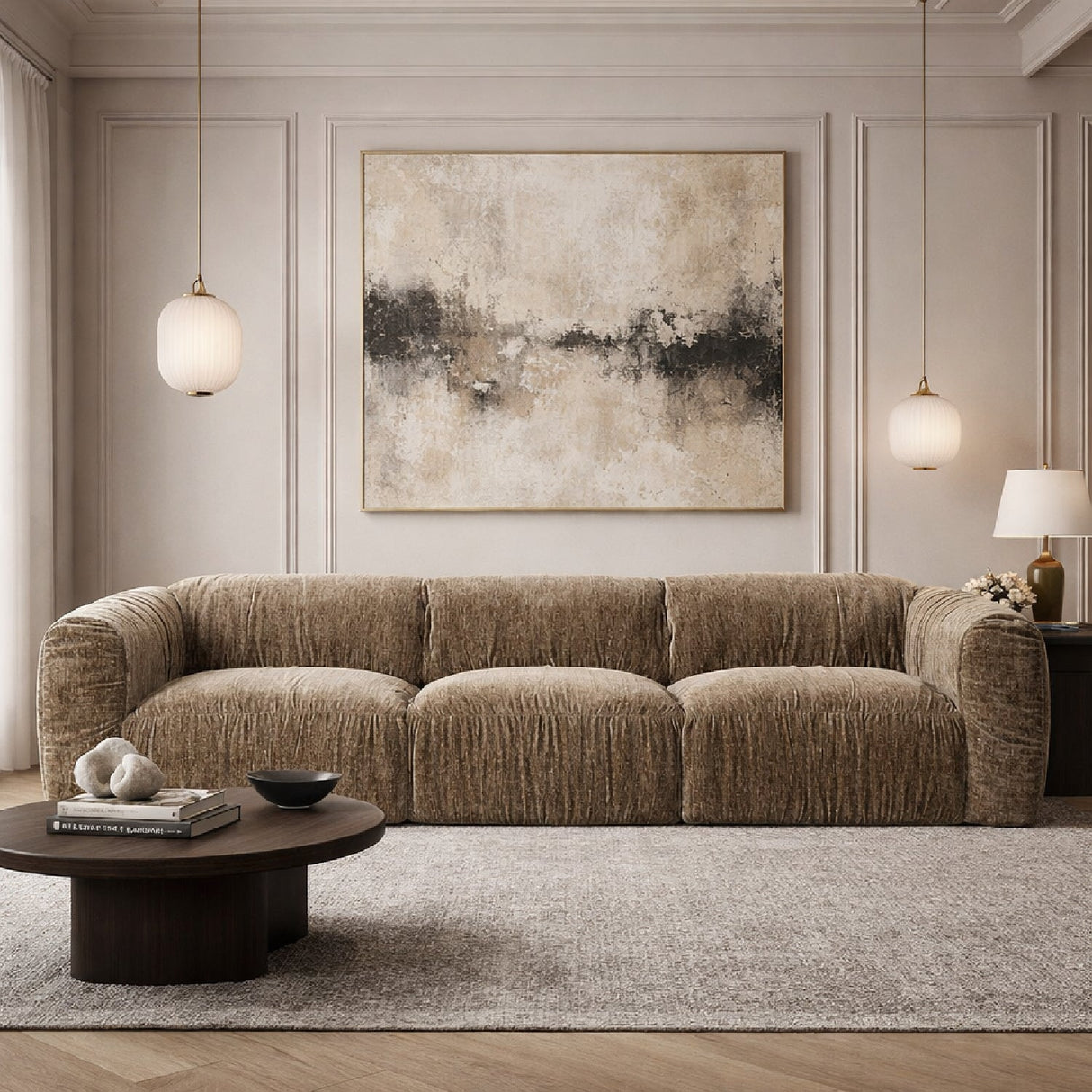 Tan Fabric Sofa | OROA Modern Siegal | Oroa.com