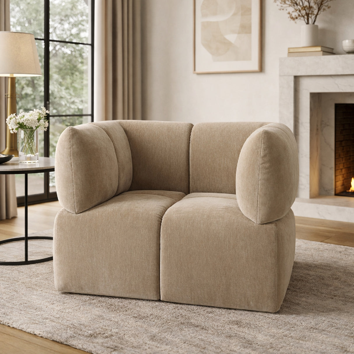 Taupe Modern Swivel Accent Chair | OROA Modern Marisol | Oroa.com