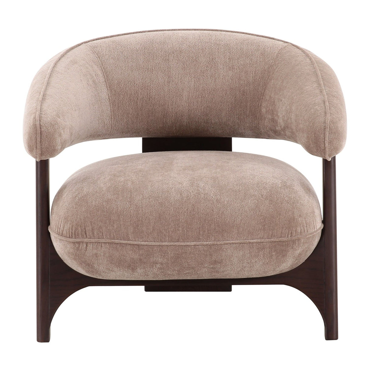 Tan Curved-Back Accent Chair | OROA Modern Kirby | Oroa.com