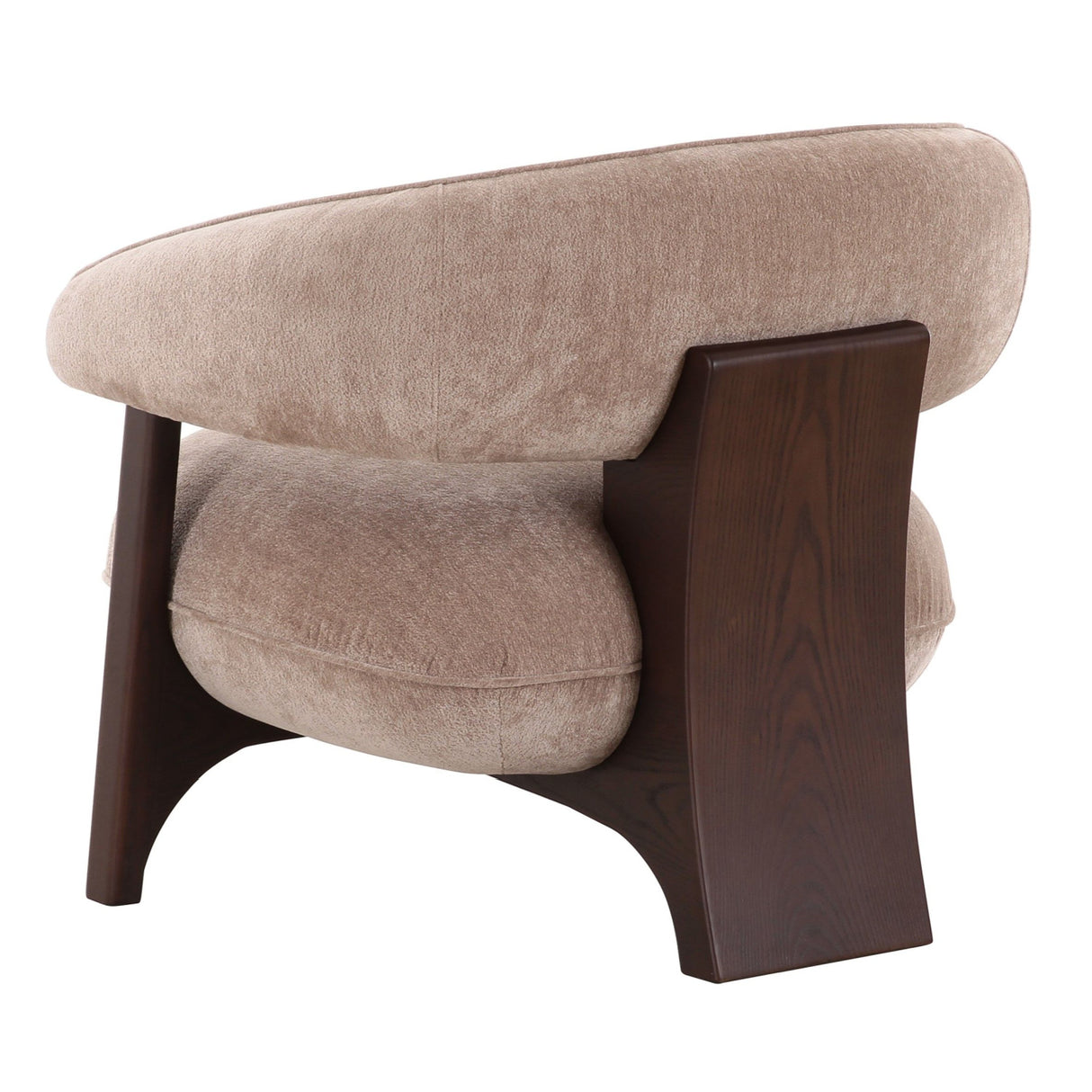 Tan Curved-Back Accent Chair | OROA Modern Kirby | Oroa.com