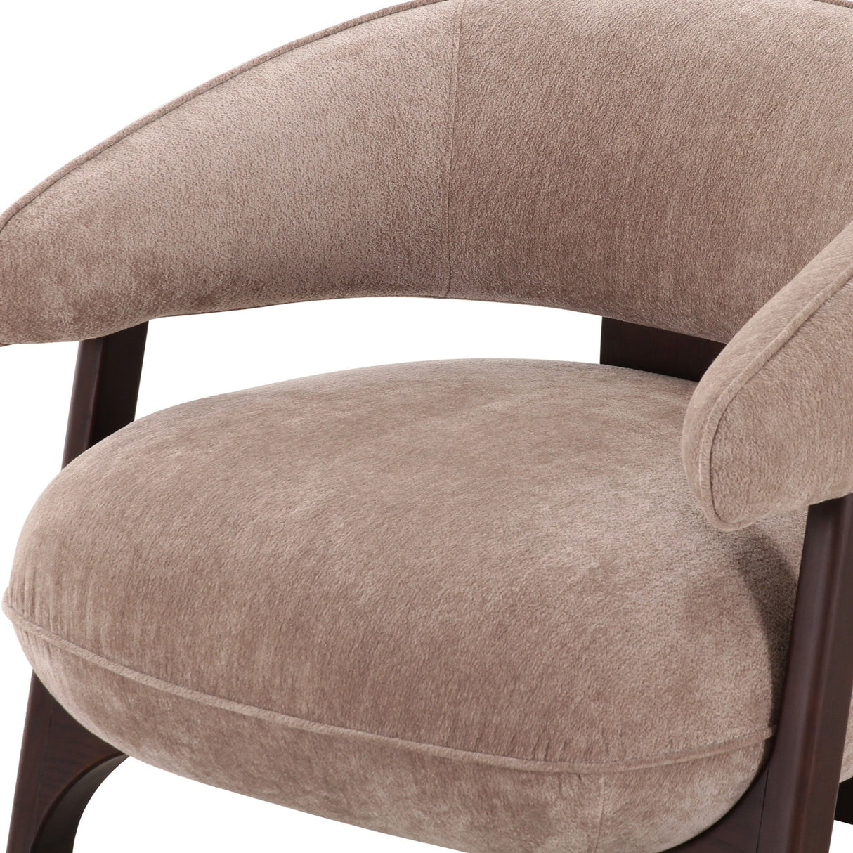 Tan Curved-Back Accent Chair | OROA Modern Kirby | Oroa.com