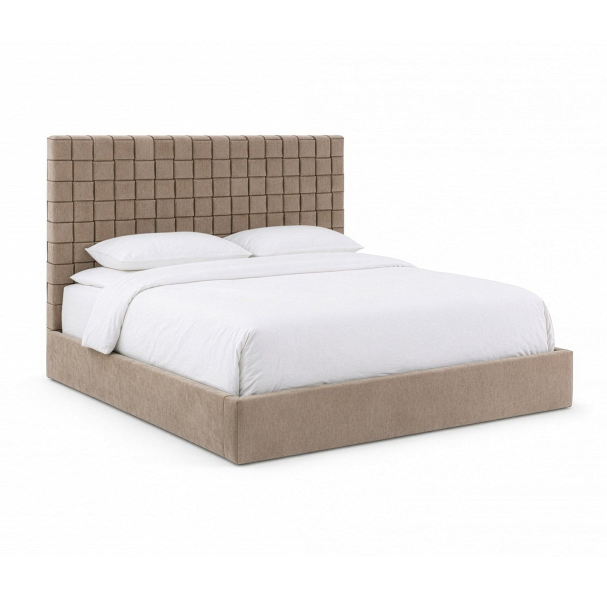 Taupe Woven King Bed | OROA Modern Rousey | Oroa.com