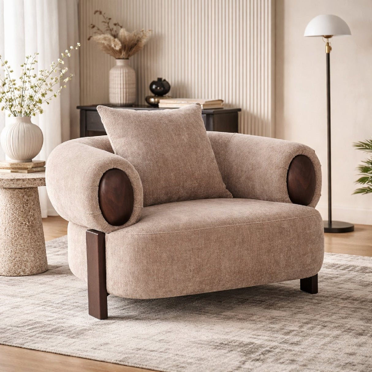Modern Tan Accent Chair | OROA Modern Arnaud | Oroa.com