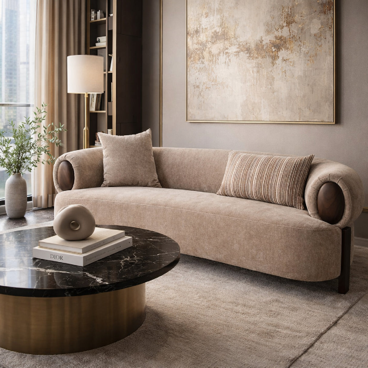 Modern Tan Loveseat | OROA Modern Arnaud | Oroa.com