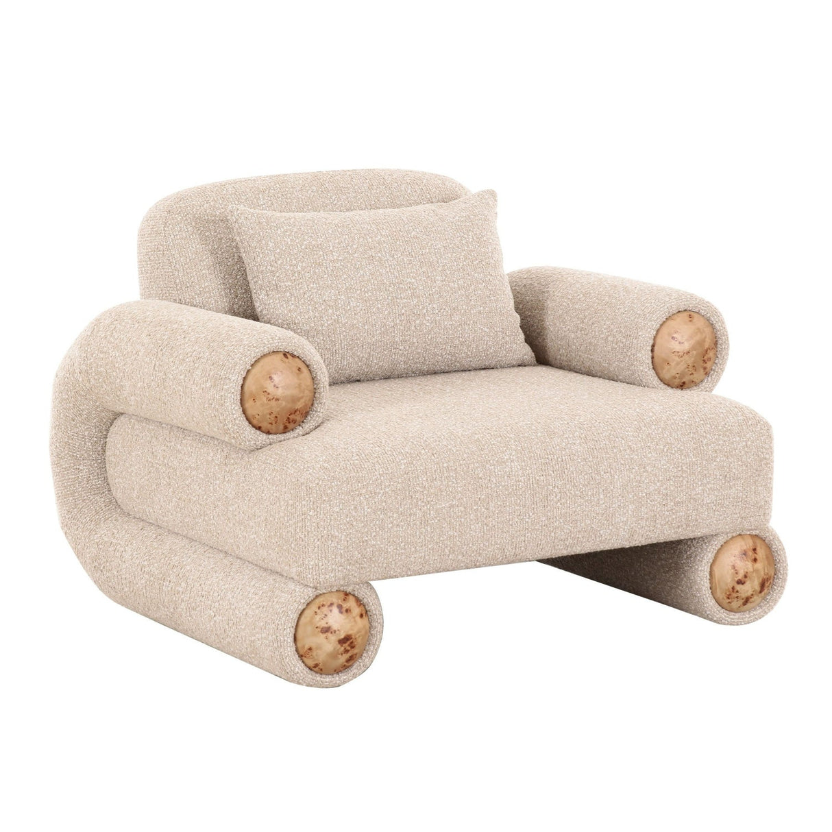 Beige Fabric Modern Accent Chair | OROA Modern Odette | Oroa.com