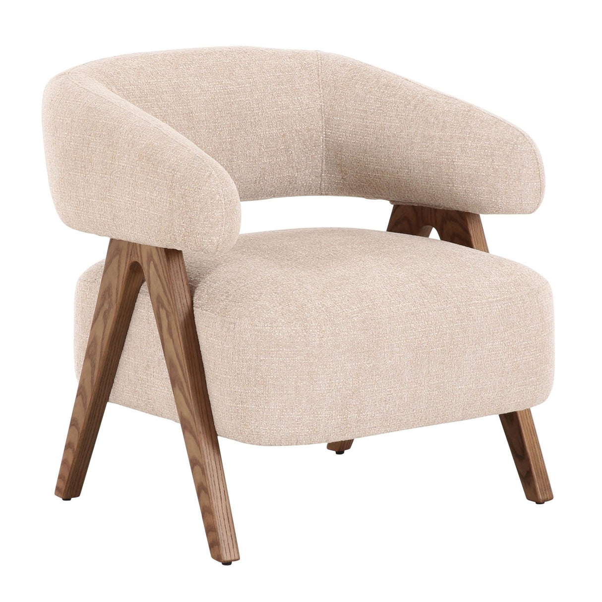 Ash Framed Beige Accent Chair | OROA Modern Brock | Oroa.com