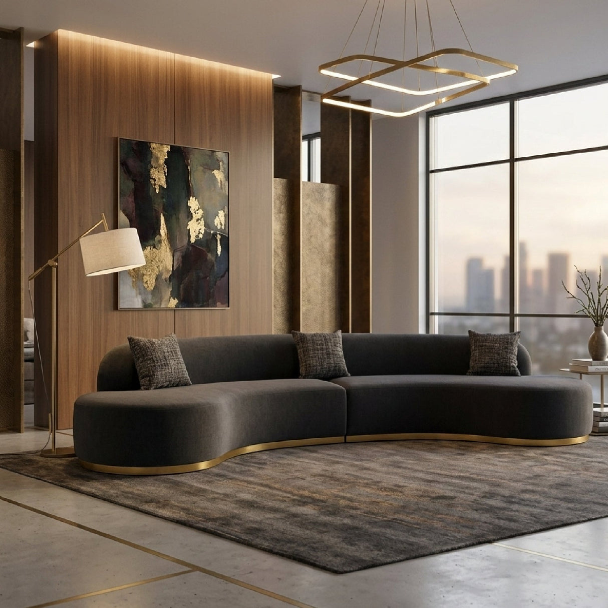Curved Sectional Sofa – Frontier – angled view