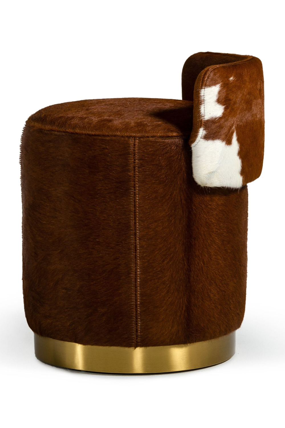 Brown Cowhide Leather Ottoman | OROA Modern Belvista | Oroa.com