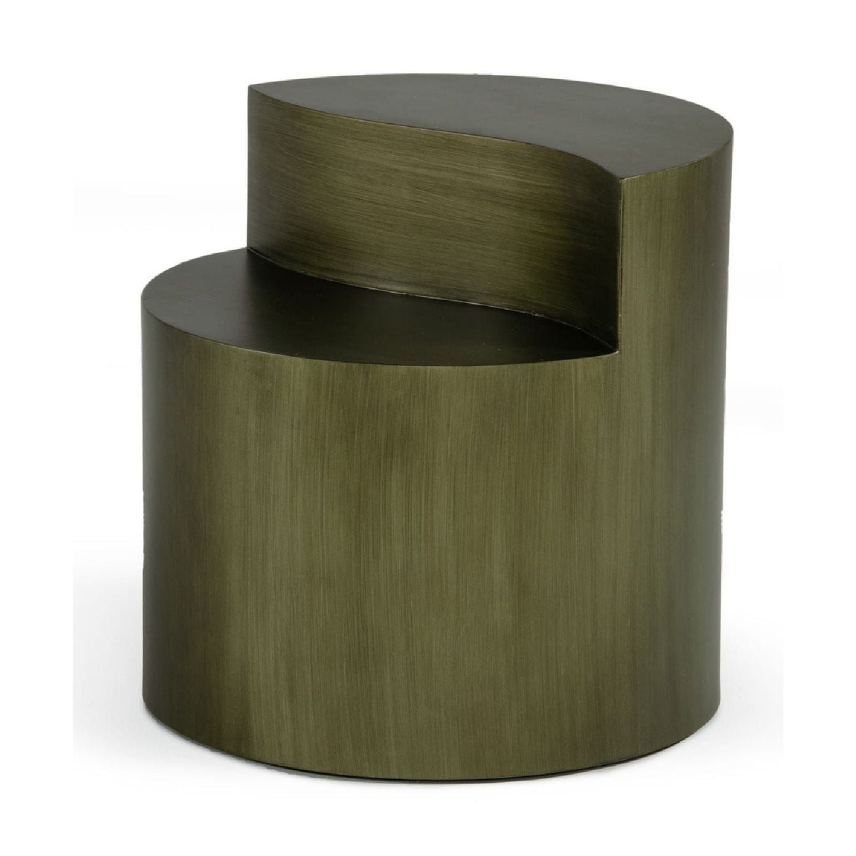 Gray Brass Tiered End Table – Avocet – front view