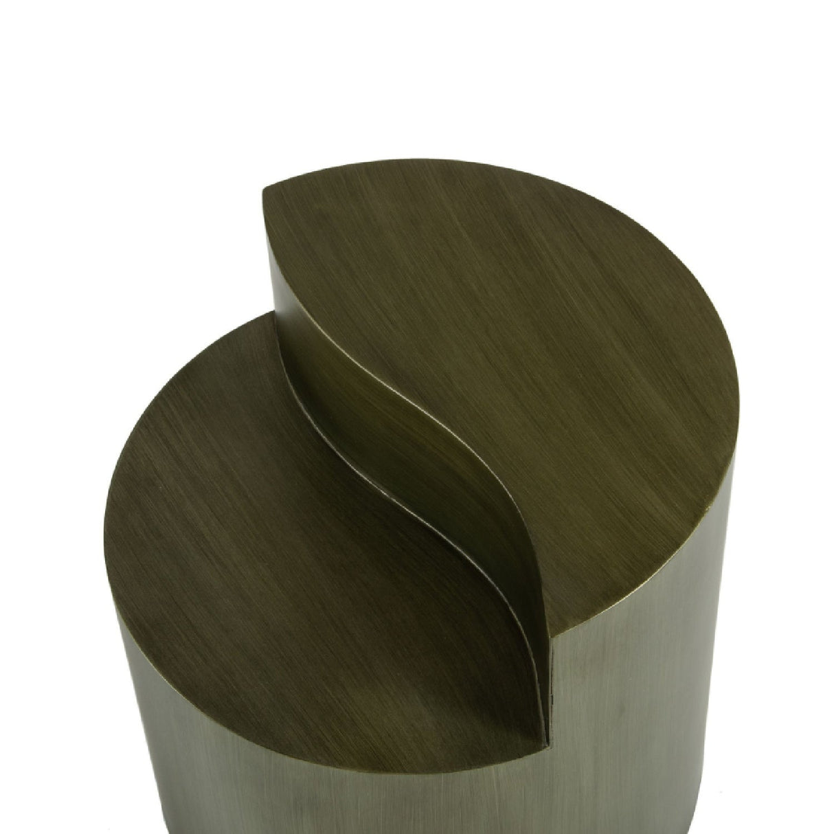Gray Brass Tiered End Table – Avocet – rear view