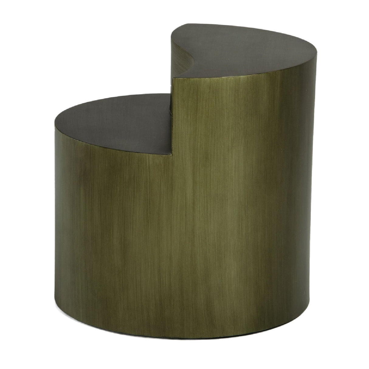 Gray Brass Tiered End Table – Avocet – side view