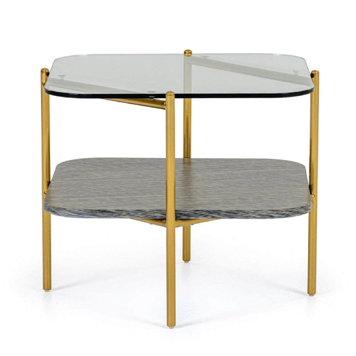 Gold-Framed Glass End Table – Cari – front view
