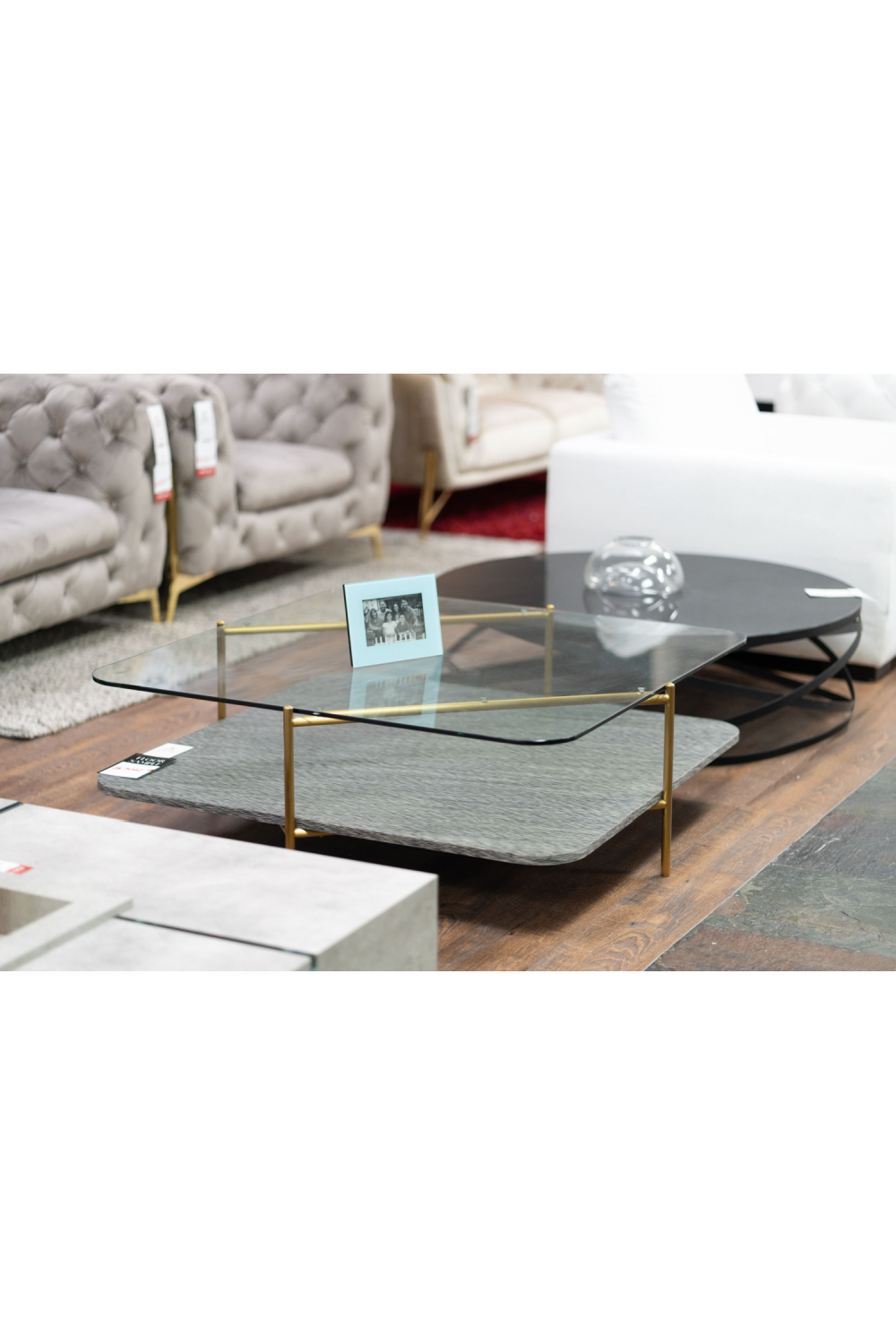 Gold-Framed Glass Coffee Table | OROA Modern Cari | Oroa.com
