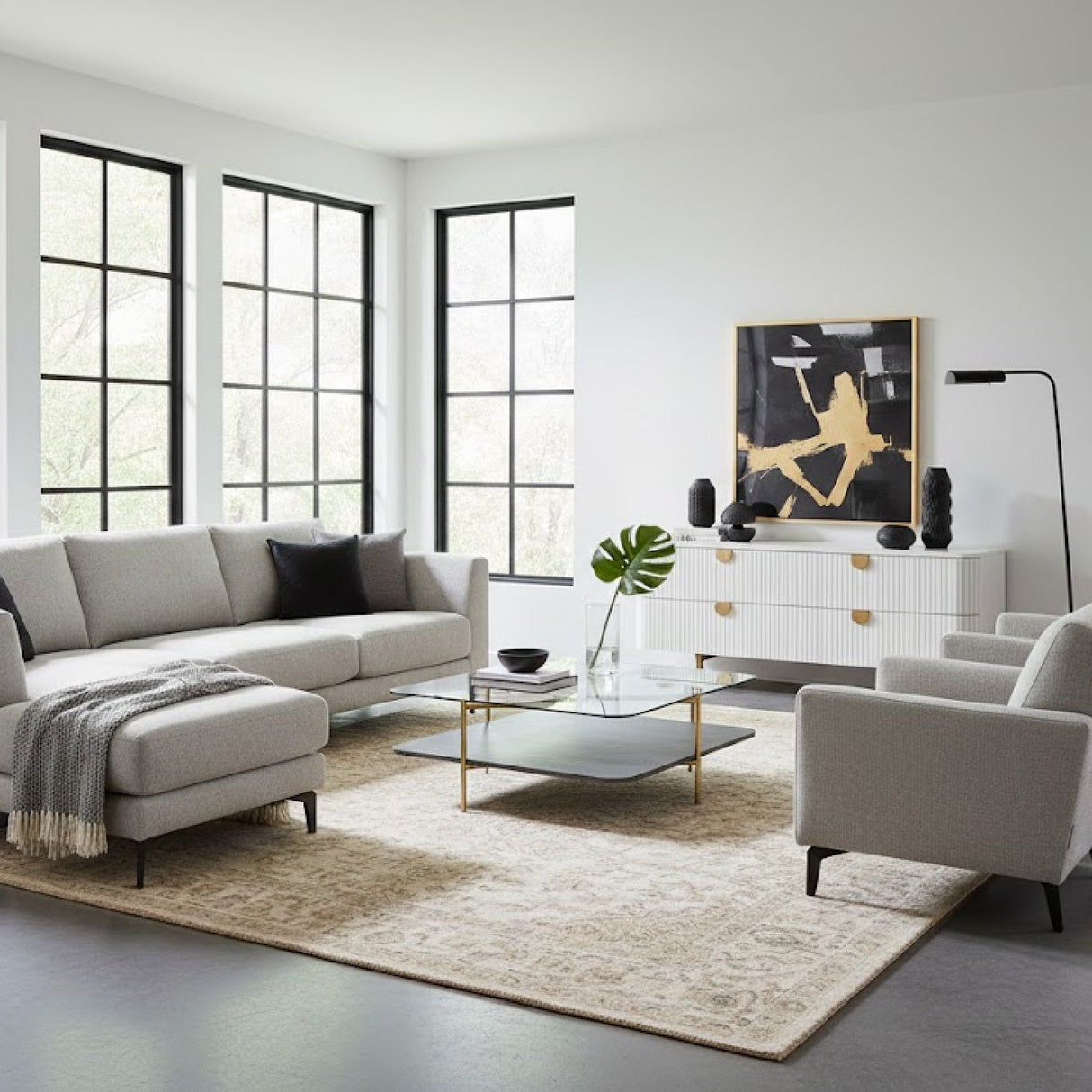 Gold-Framed Glass Coffee Table | OROA Modern Cari | Oroa.com