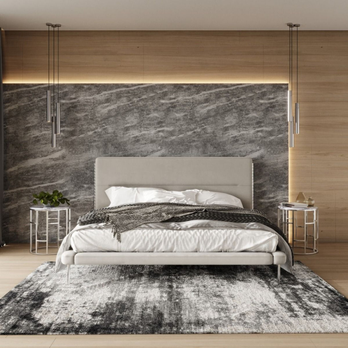Cream Woven Fabric Bed – Bergeron – alternate view 10