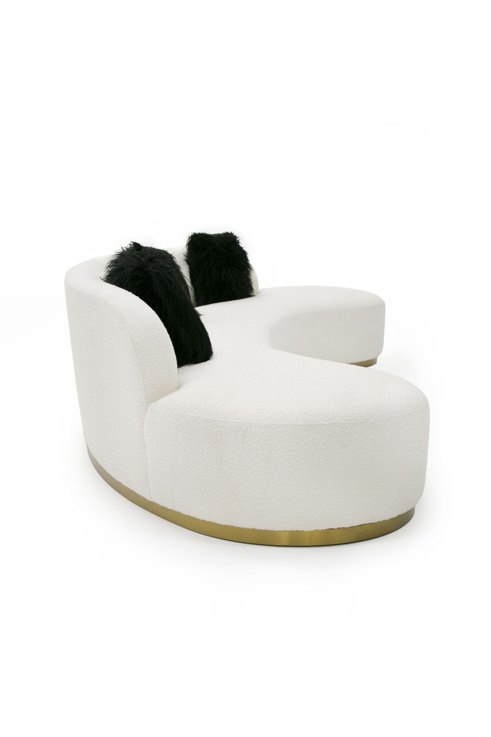 White Curved Sofa with Black Pillows | OROA Modern Frontier | Oroa.com