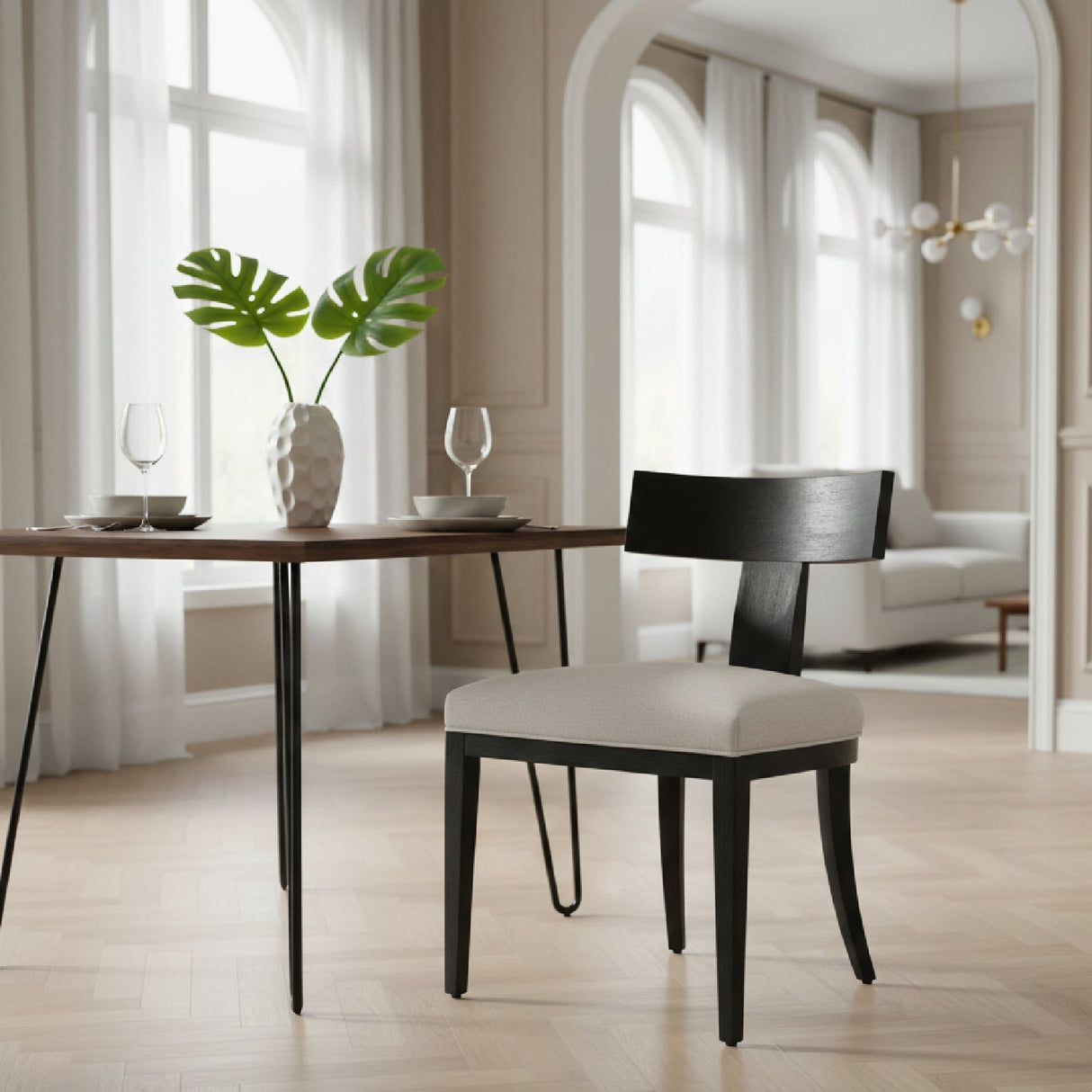 Black Walnut Dining Chairs (2) – Fabien – angled view