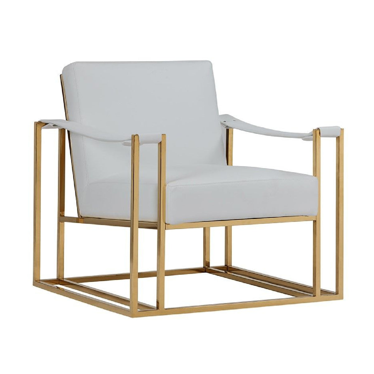 White Vegan Leather Accent Chair | OROA Modern Larson