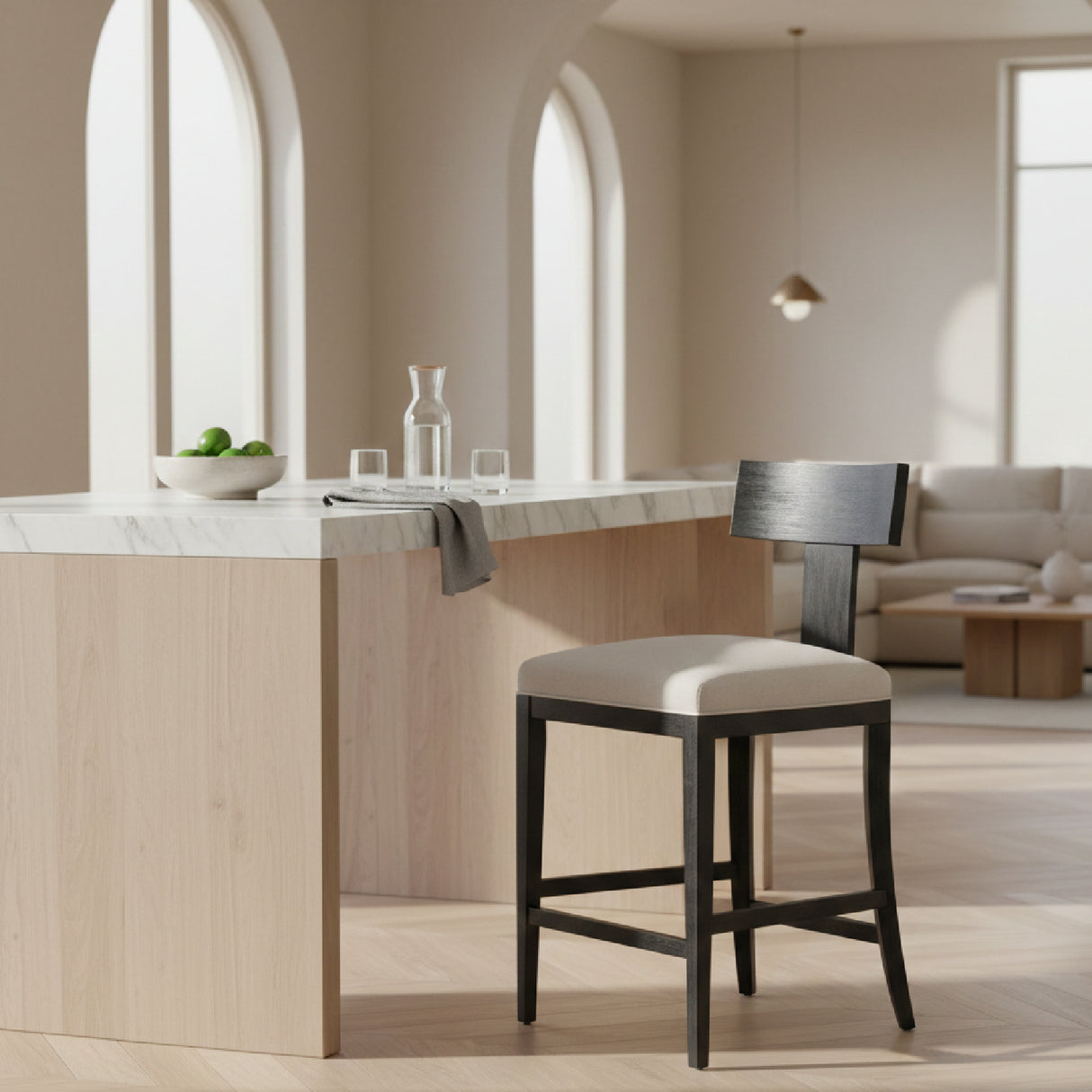Black Walnut Counter Chair – Fabien – angled view