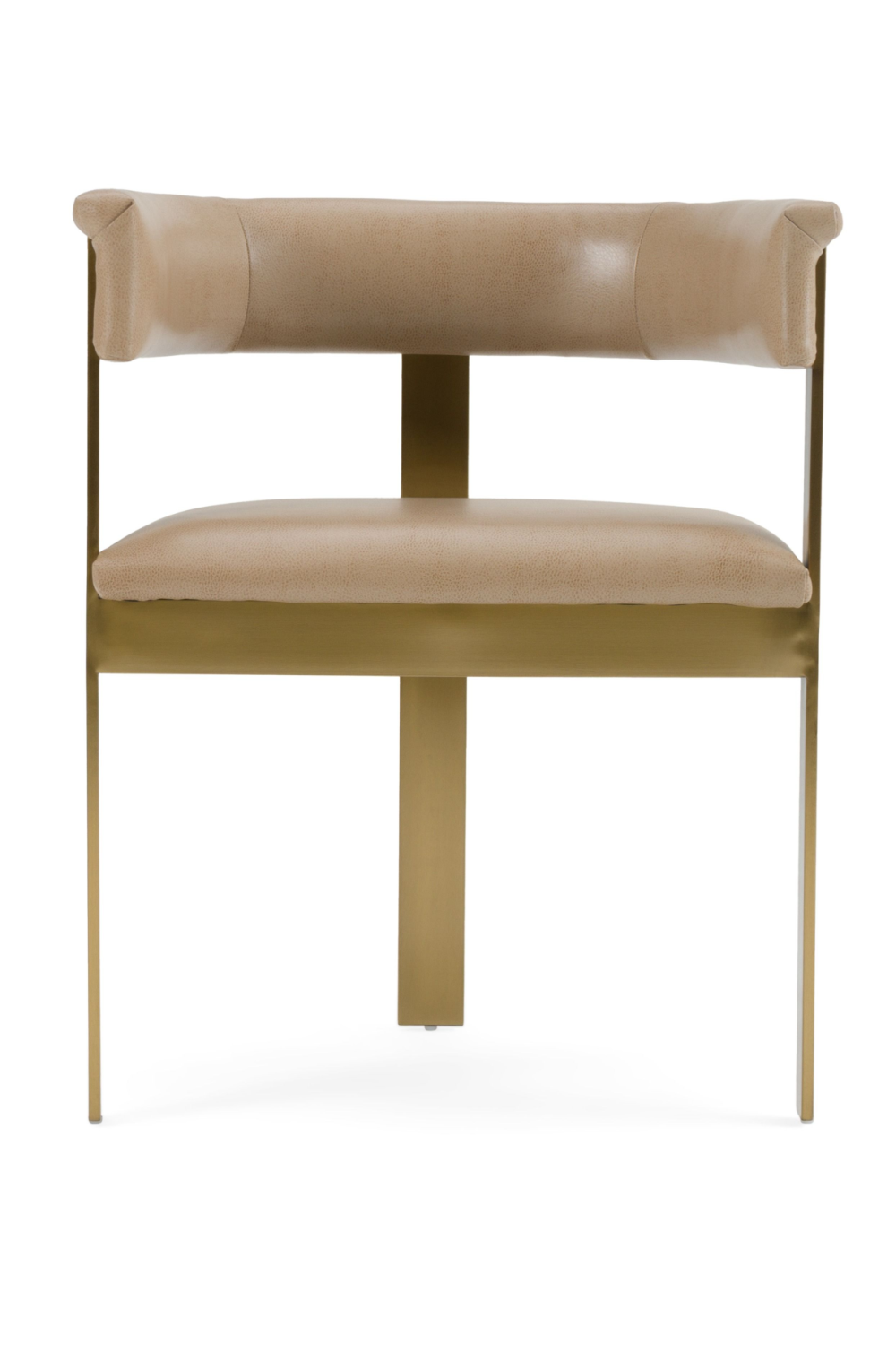 Brown Leather Curved Dining Chair | OROA Modern Boswell | Oroa.com