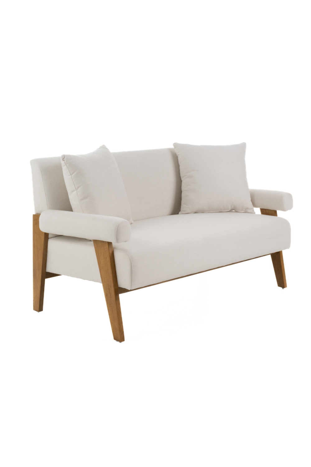 White Fabric Loveseat – Cynthia – side view