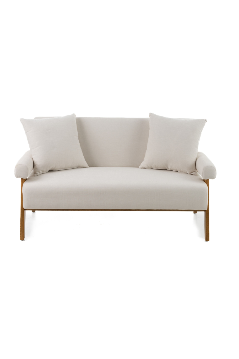 White Fabric Loveseat – Cynthia – rear view