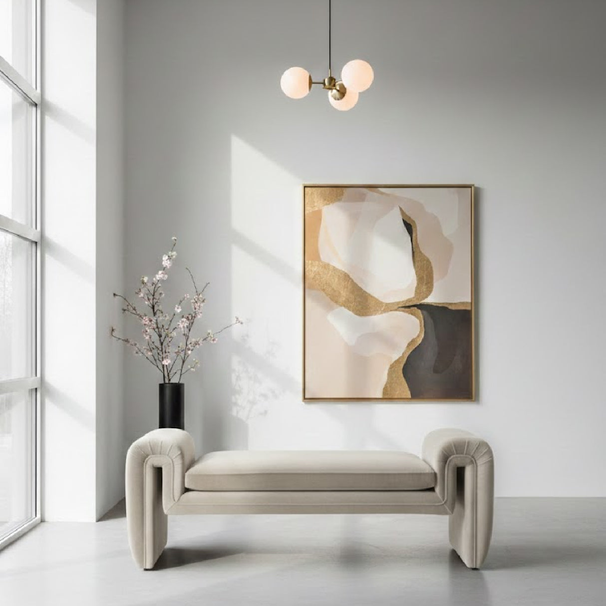 Cream Storage Ottoman Bench | OROA Modern Erin | Oroa.com