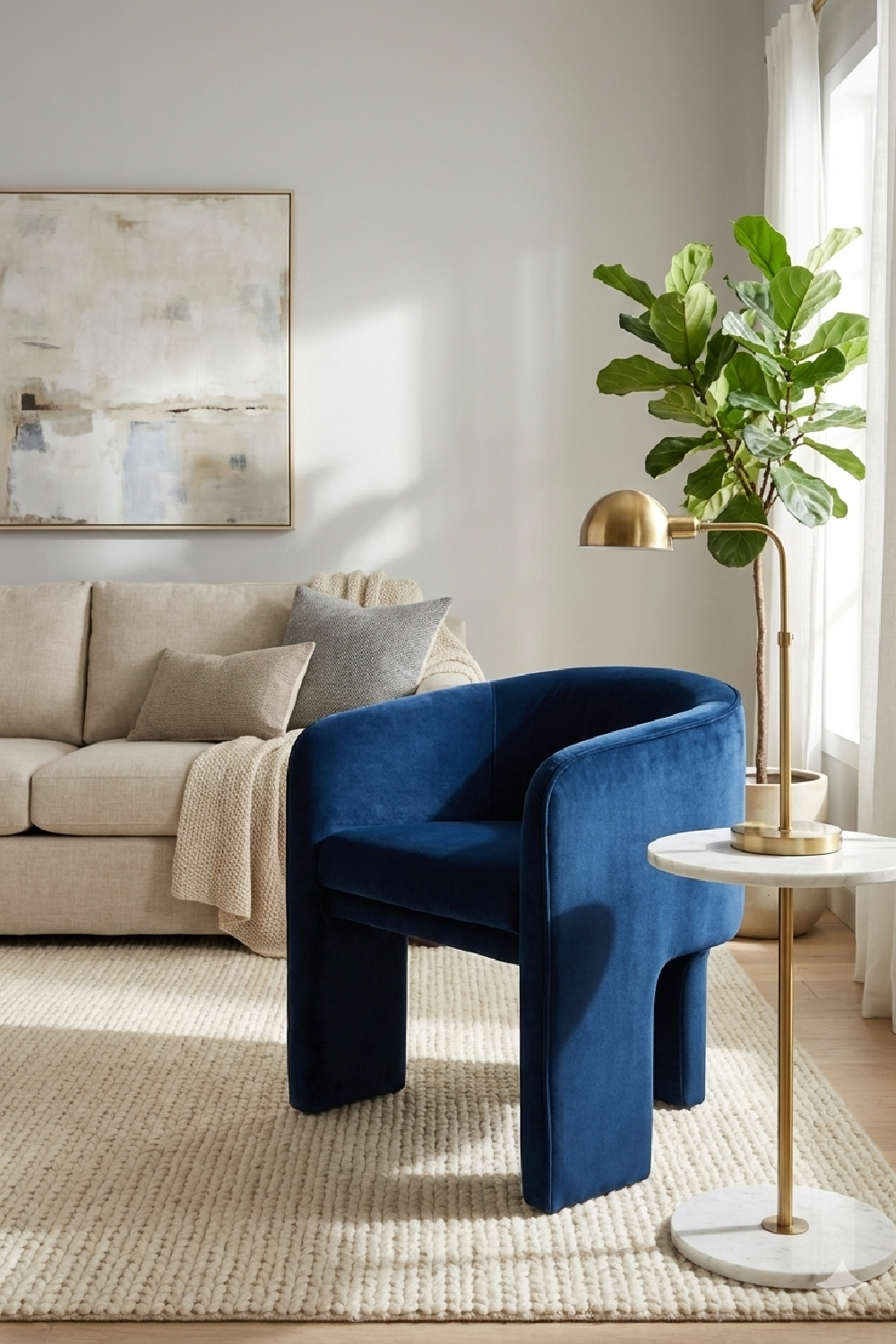 Three-Legged Velvet Accent Chair – Kyle – alternate view 8