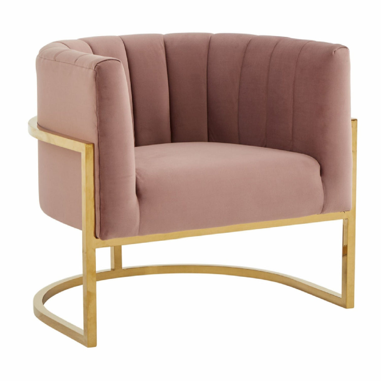 Velvet Channel-Tufted Accent Chair – Landau – front view