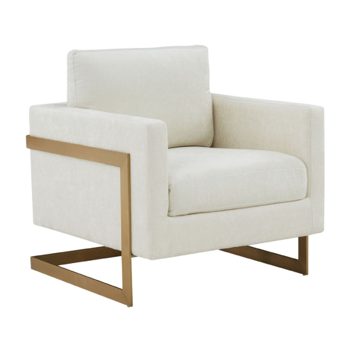 Metal Framed Square Accent Chair – Prince – front view