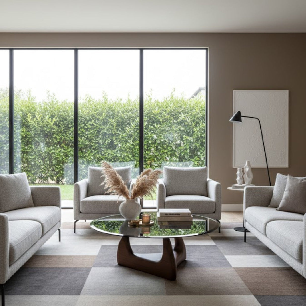 Round Gray Glass Coffee Table | OROA Modern Christine | Oroa.com
