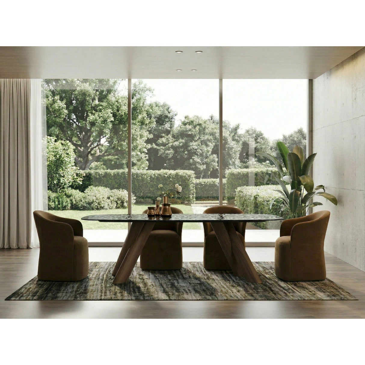 Modern European furniture - Gray Glass Dining Table - www.oroa.com
