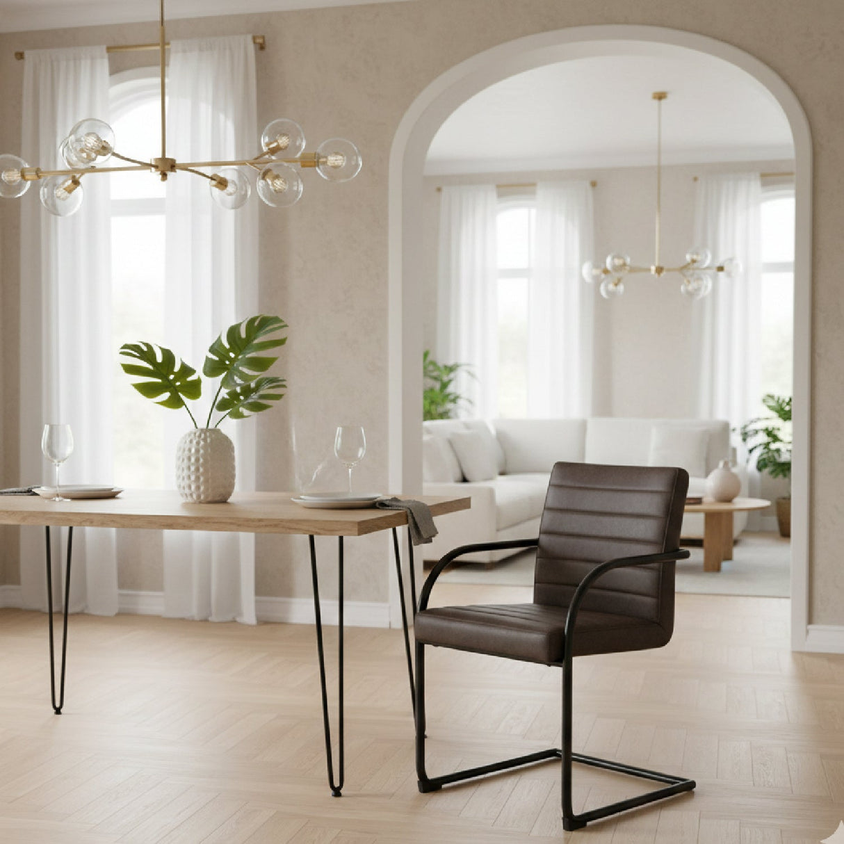 Vegan Leather Cantilevered Dining Chair – Ivey – alternate view 9
